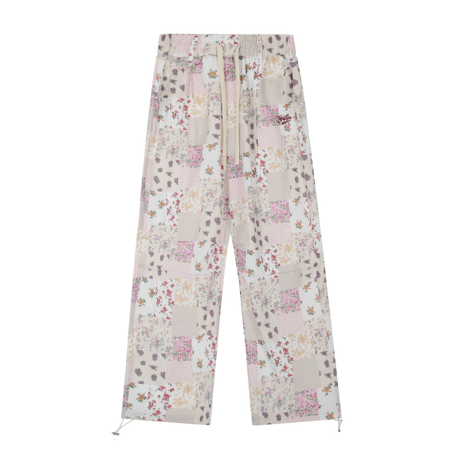 American Retro Hot Girl Floral Plaid Casual Trousers