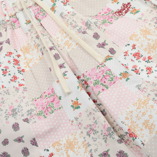 American Retro Hot Girl Floral Plaid Casual Trousers